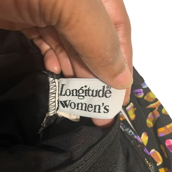 Longitude Women’s One Piece Faux Wrap Colorful Patterned Swimsuit Size 24 - Picture 3 of 6